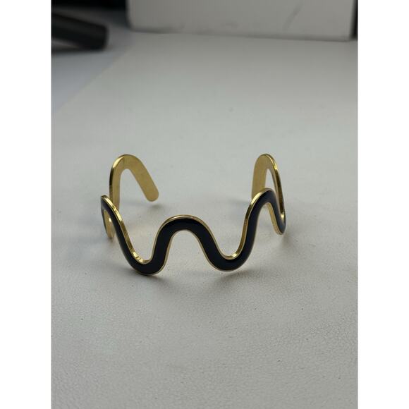 Madewell Gold Tone & Blue Enamel Cuff Bracelet - Picture 5 of 8